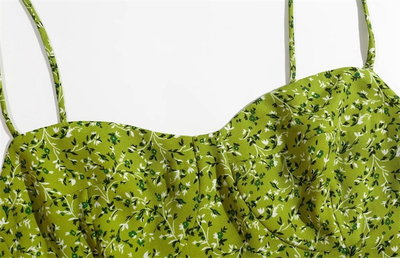 Fragmented Floral Suspender Dress