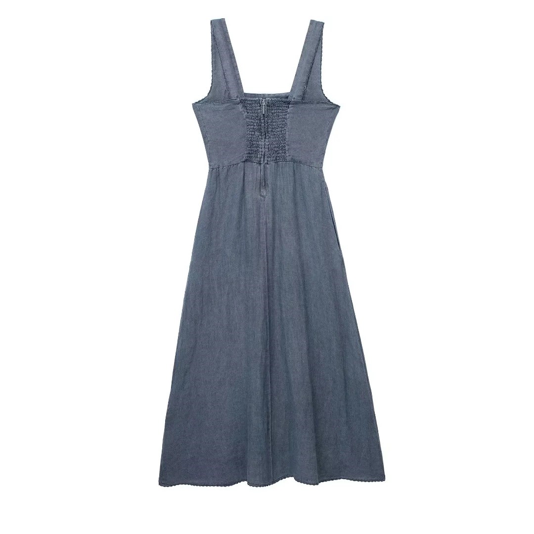 Linen Midi Strap Dress