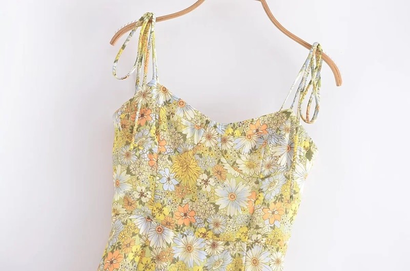Daisy Print Strap Dress