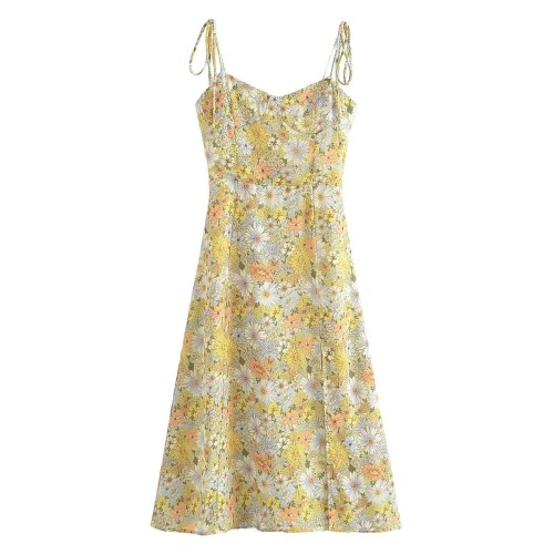 Daisy Print Strap Dress