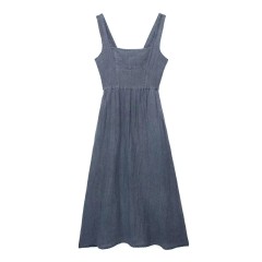 Linen Midi Strap Dress