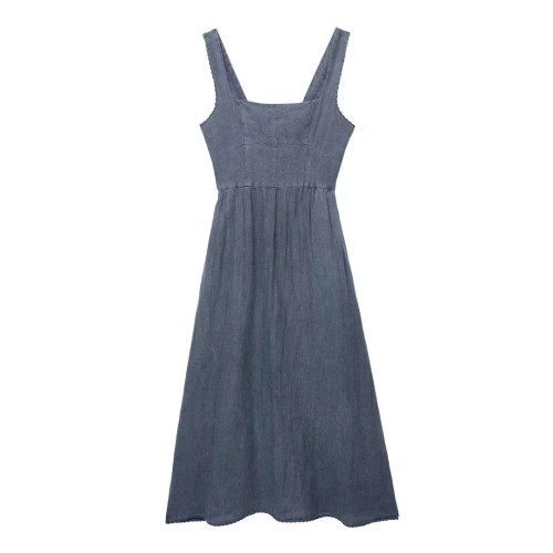 Linen Midi Strap Dress