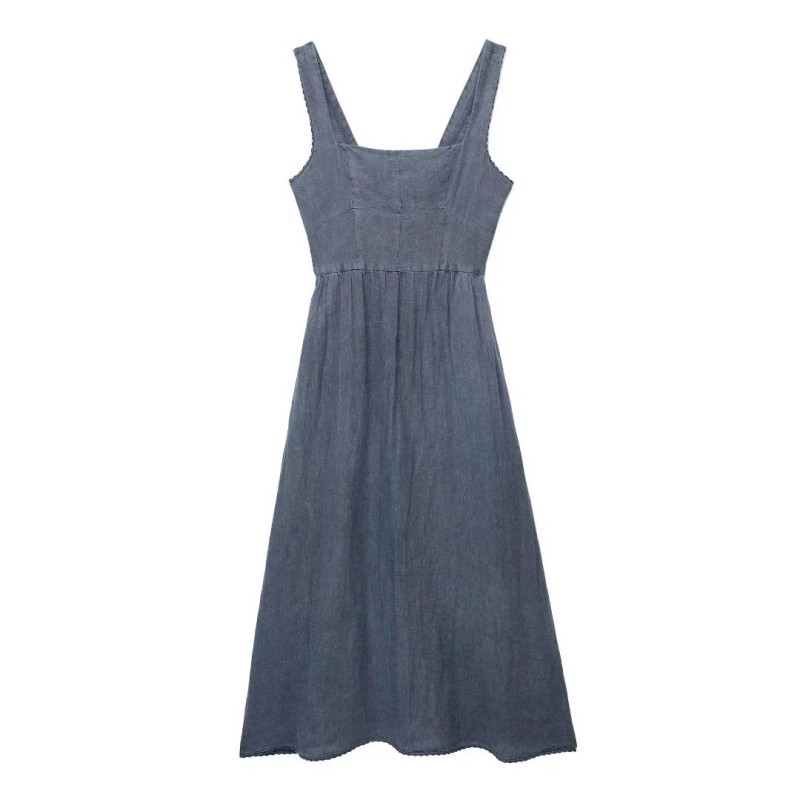 Linen Midi Strap Dress