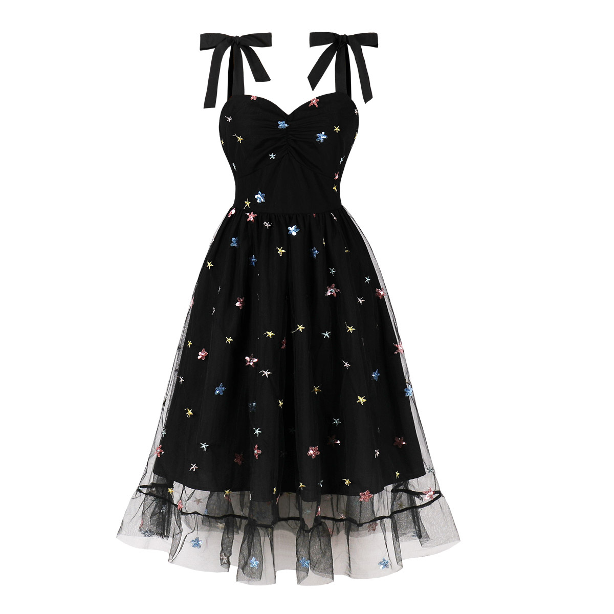 Mesh strapless dress