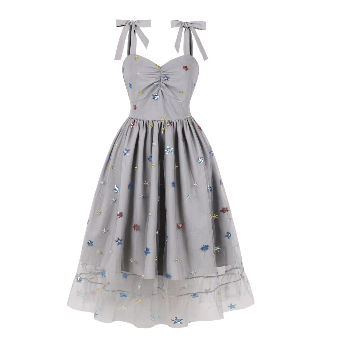 Mesh strapless dress
