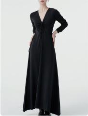 Halter skirt long-sleeved knit dress