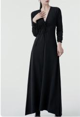 Halter skirt long-sleeved knit dress