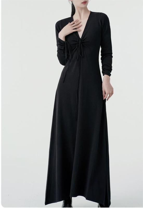 Halter skirt long-sleeved knit dress
