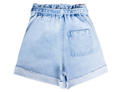 High-waisted denim shorts for women