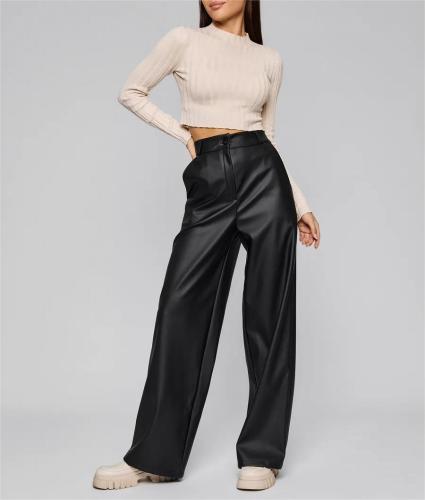 PU leather leather pants fashion casual sports pants