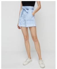 High-waisted denim shorts for women