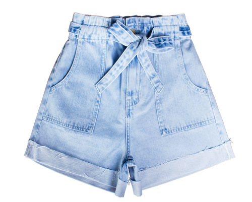 High-waisted denim shorts for women