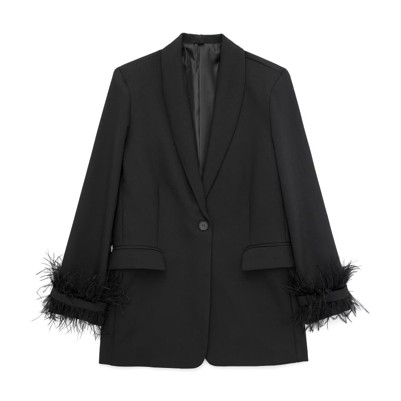 Black suit jacket lady