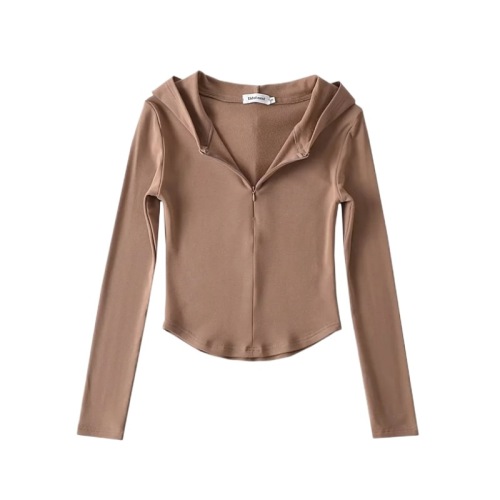 Hooded half zipper and fleece long sleeves