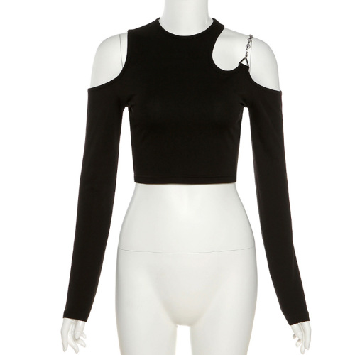 Sexy off-the-shoulder long sleeves short