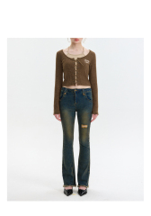 Spice embroidery cardigan with long sleeves