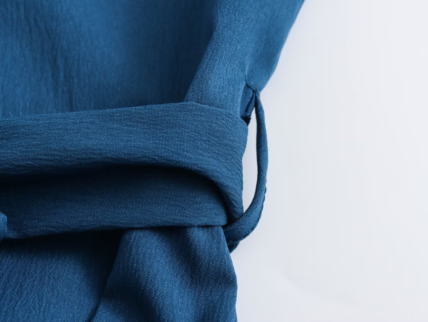 Long ruffled lapel shirt dress