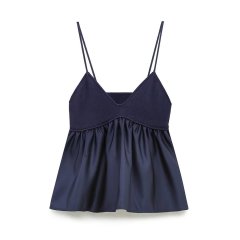 V-neck woven halter top