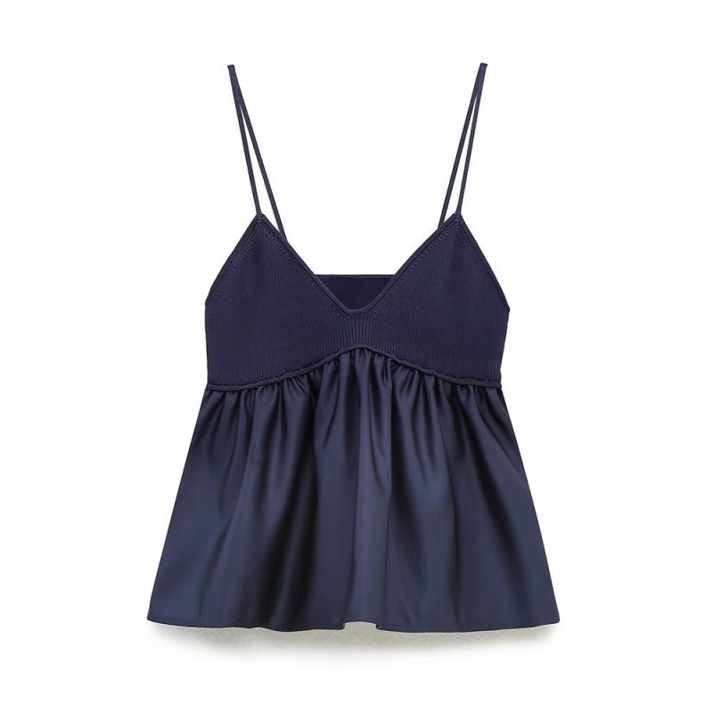 V-neck woven halter top
