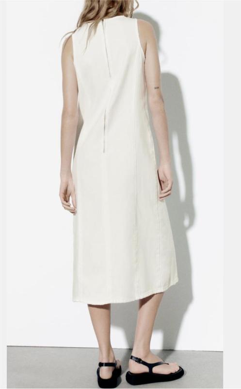 New round neck denim dress