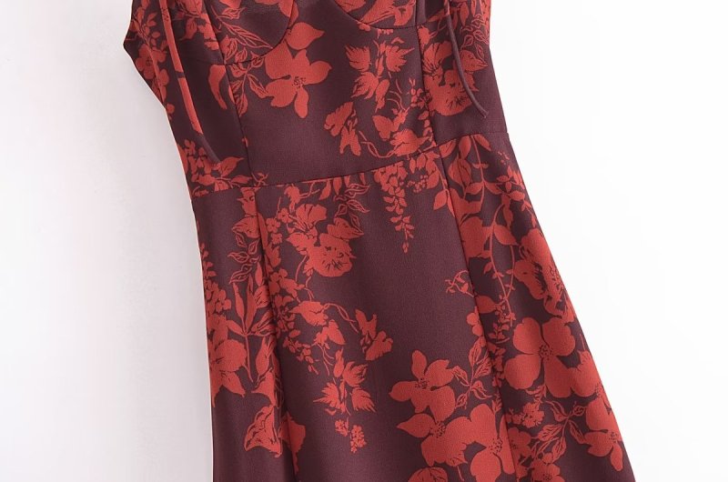 Sexy split print slip dress