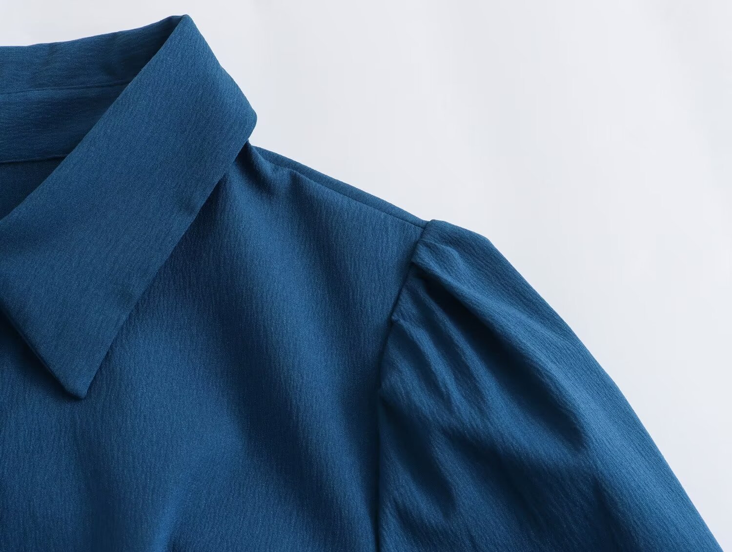 Long ruffled lapel shirt dress