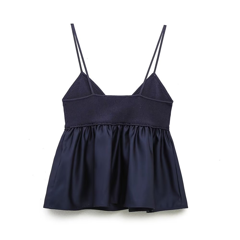V-neck woven halter top