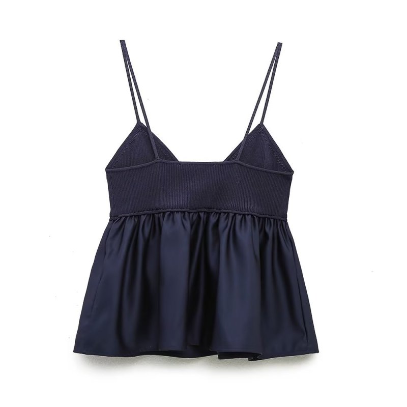 V-neck woven halter top
