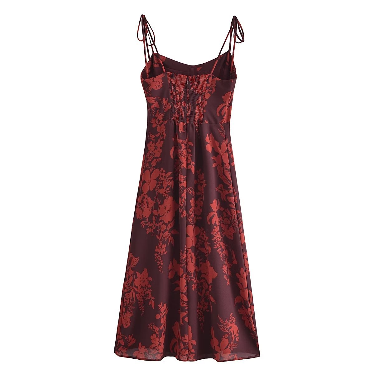 Sexy split print slip dress