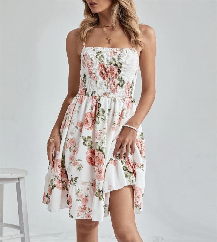 Niche high-end printed summer dress