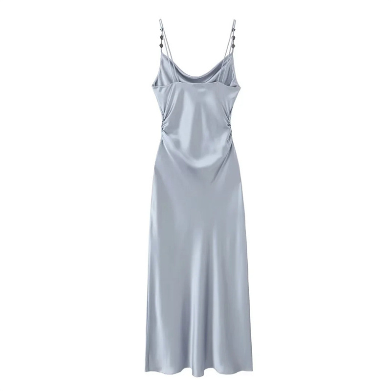 Mid-length dress with halter straps