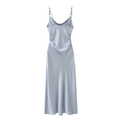Mid-length dress with halter straps