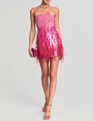 Pink mini strapless dress