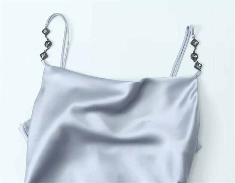Mid-length dress with halter straps