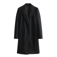 Lapel long-sleeved slim-fit coat