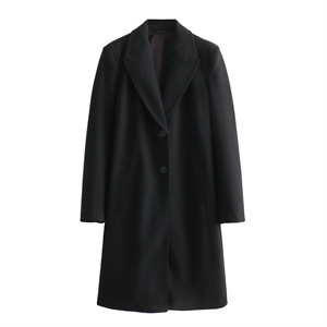 Lapel long-sleeved slim-fit coat