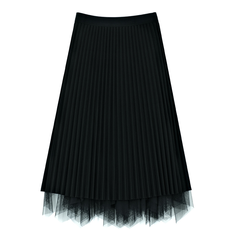 Reversible gauze patchwork skirt