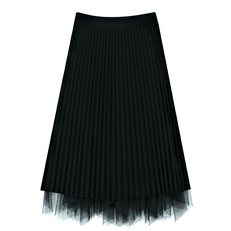 Reversible gauze patchwork skirt
