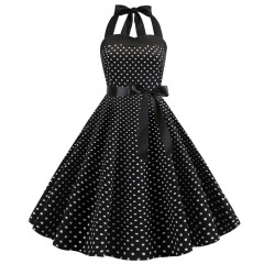 Halter polka dot vintage dress