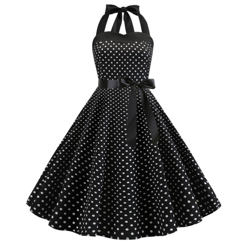 Halter polka dot vintage dress