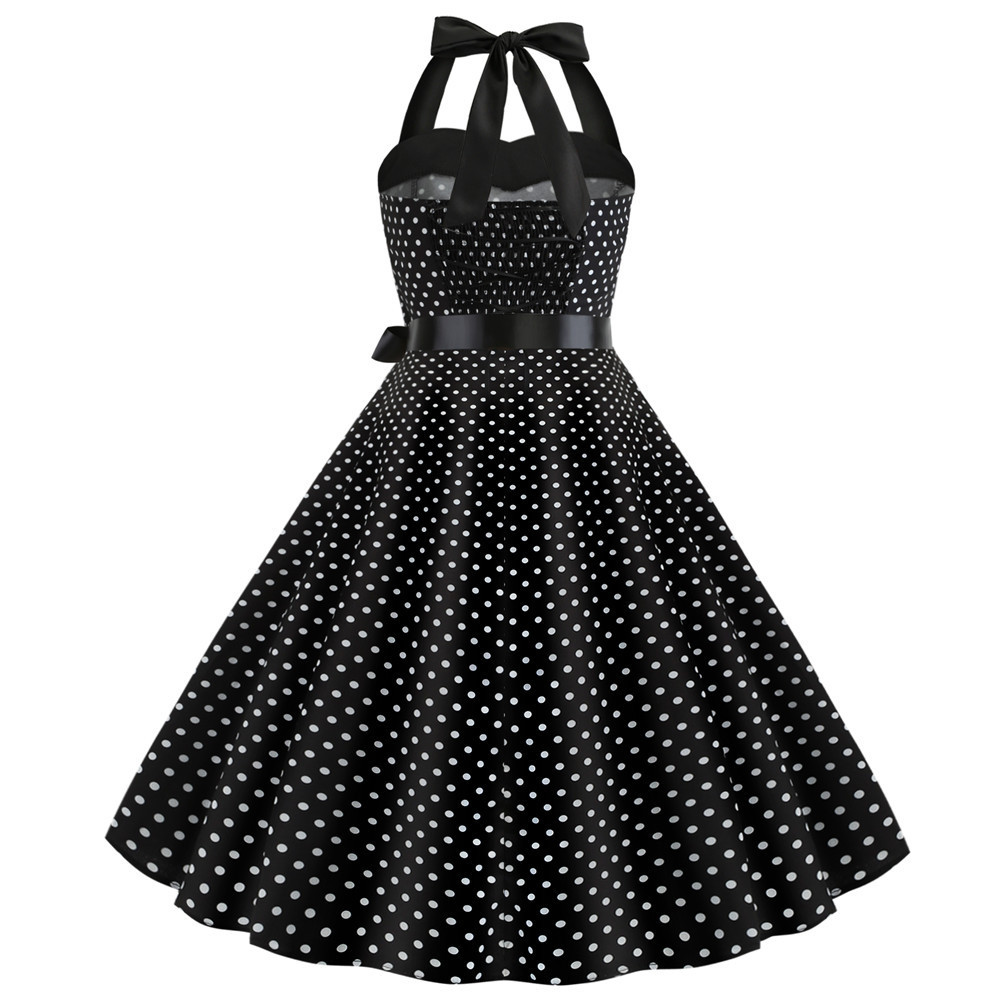 Halter polka dot vintage dress