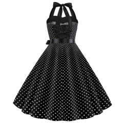 Halter polka dot vintage dress