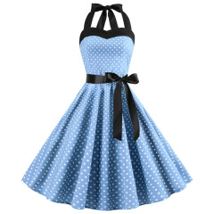 Halter polka dot vintage dress