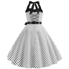 Halter polka dot vintage dress