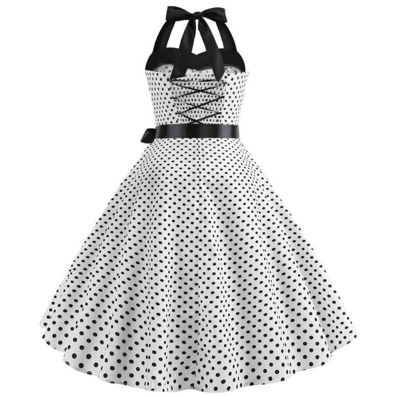 Halter polka dot vintage dress
