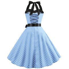 Halter polka dot vintage dress