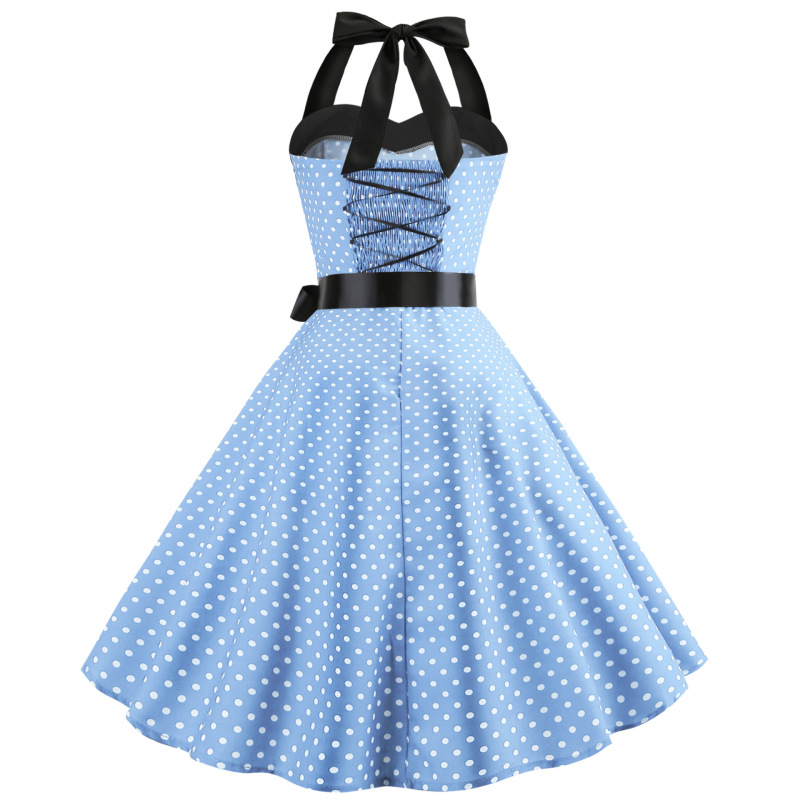 Halter polka dot vintage dress