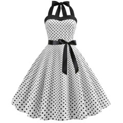 Halter polka dot vintage dress