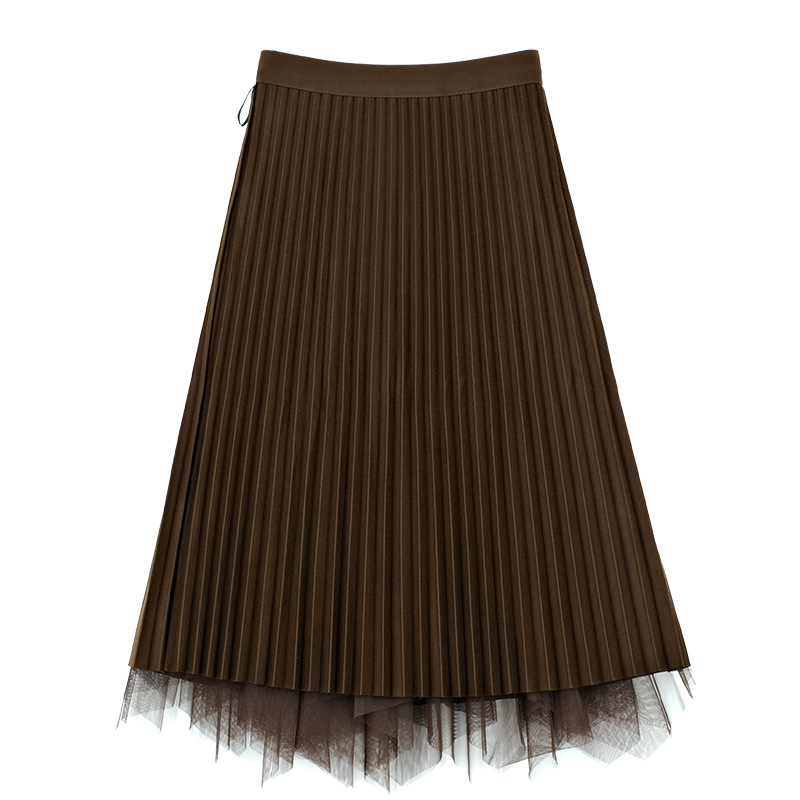 Reversible gauze patchwork skirt