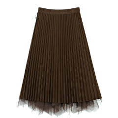 Reversible gauze patchwork skirt
